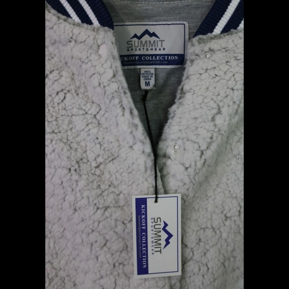 SUMMIT KICKOFF COLLECTION YALE UNIVERSITY SHERPA STRIPE TRIM BOMBER JACKET M NWT - Picture 3 of 6